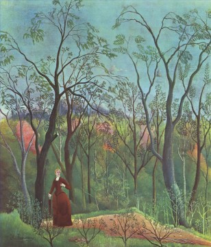 el paseo por el bosque 1890 Henri Rousseau Postimpresionismo Primitivismo ingenuo Pinturas al óleo